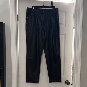 Zara Women's Black Faux Leather Trousers